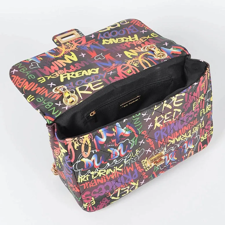 3AM Multi Graffiti Shoulder Bag