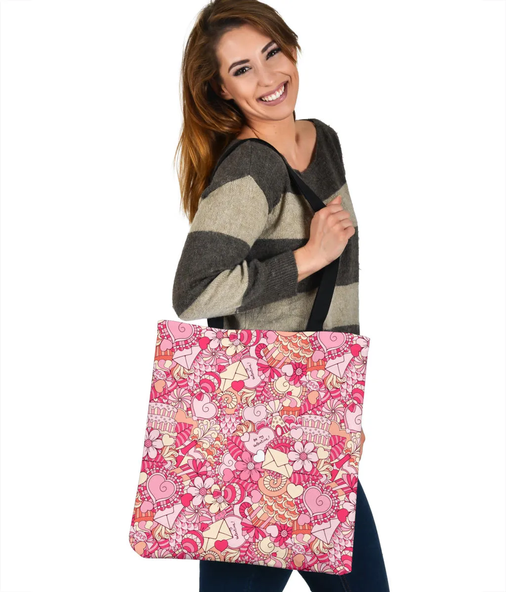 Abstract Valentines Day Cloth Tote Bag