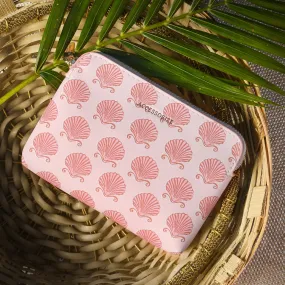 Accessorize London Women's Faux Leather Pink Shell Printed Coinpurse