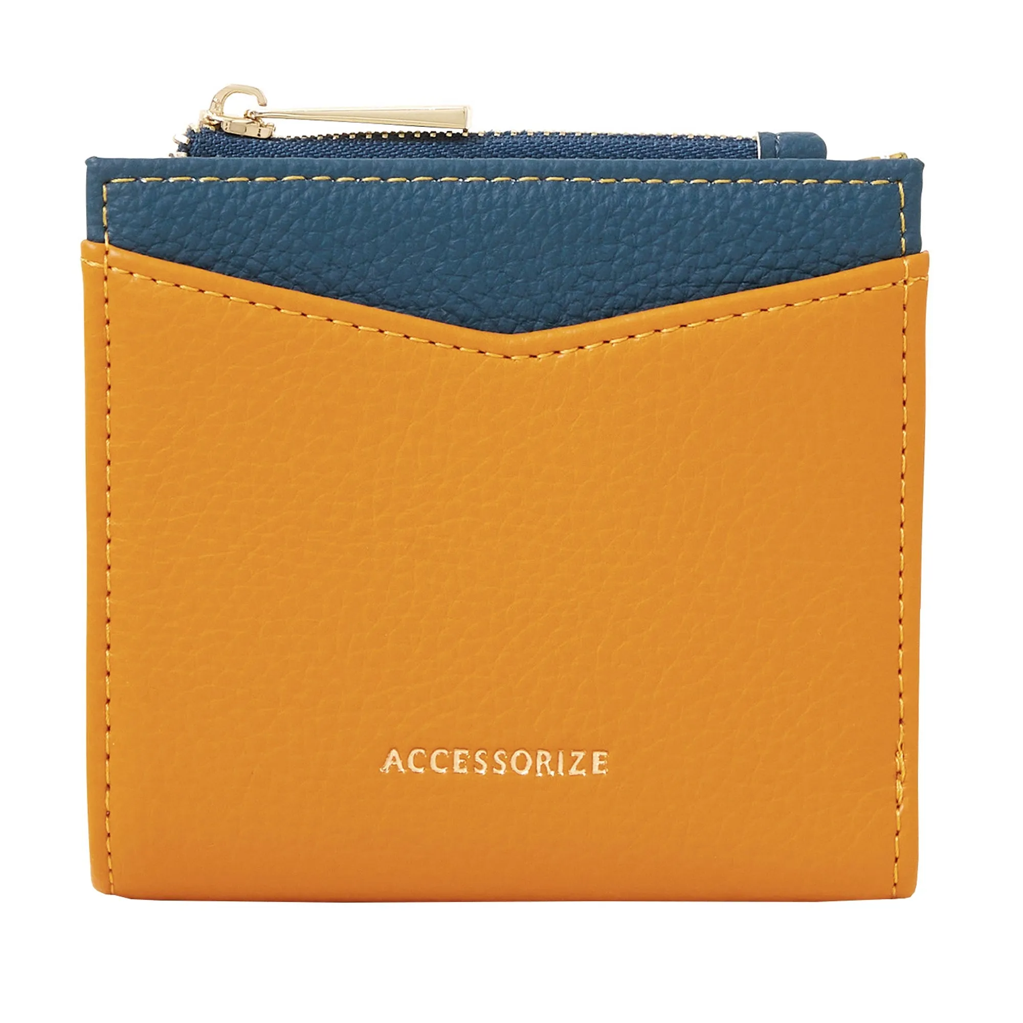 Accessorize London Women's Yellow Colourblock Bifold Multi Compartment Wallet