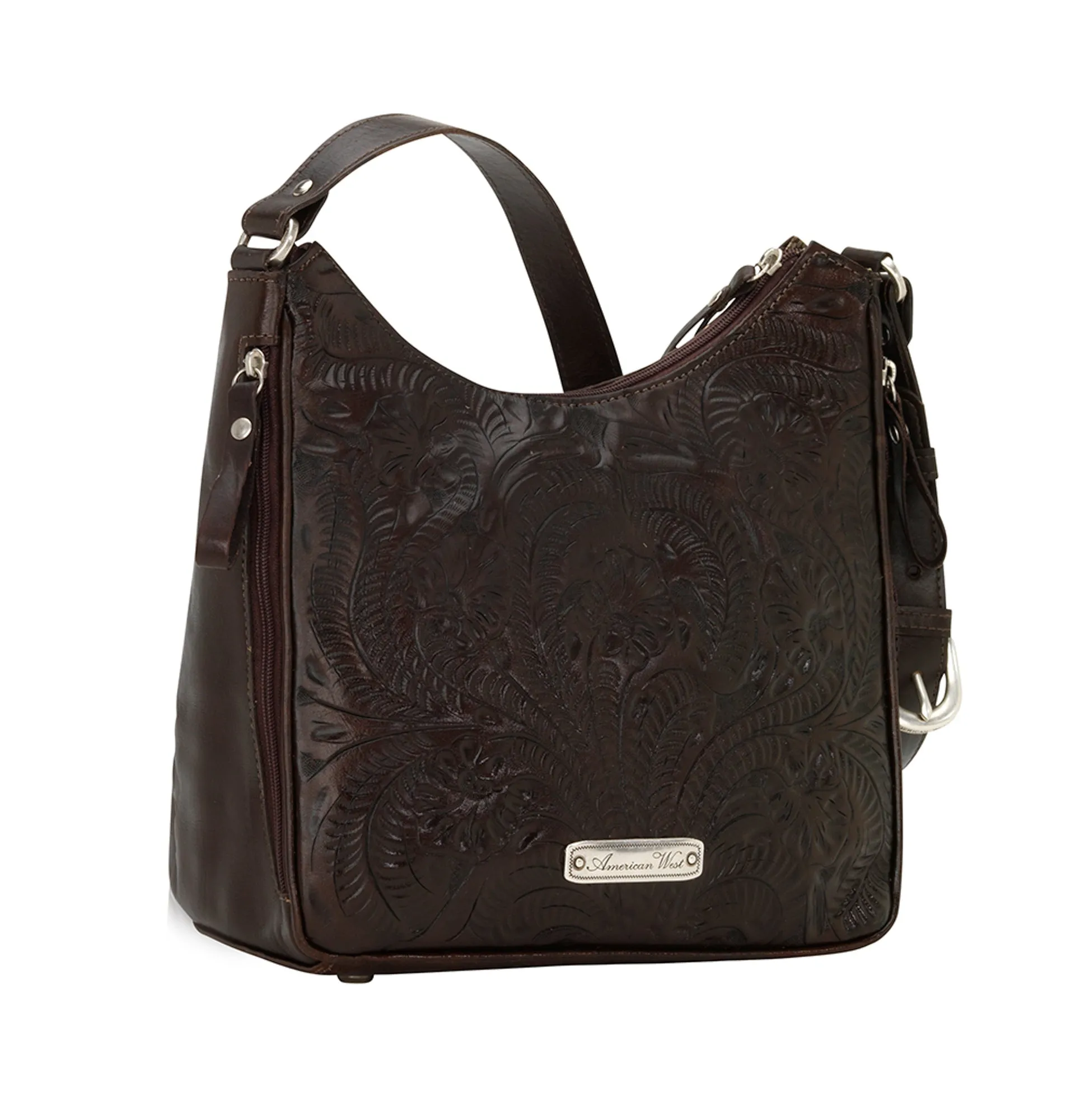 American West Annie's Secret Collection Chocolate Leather Shoulder Bag