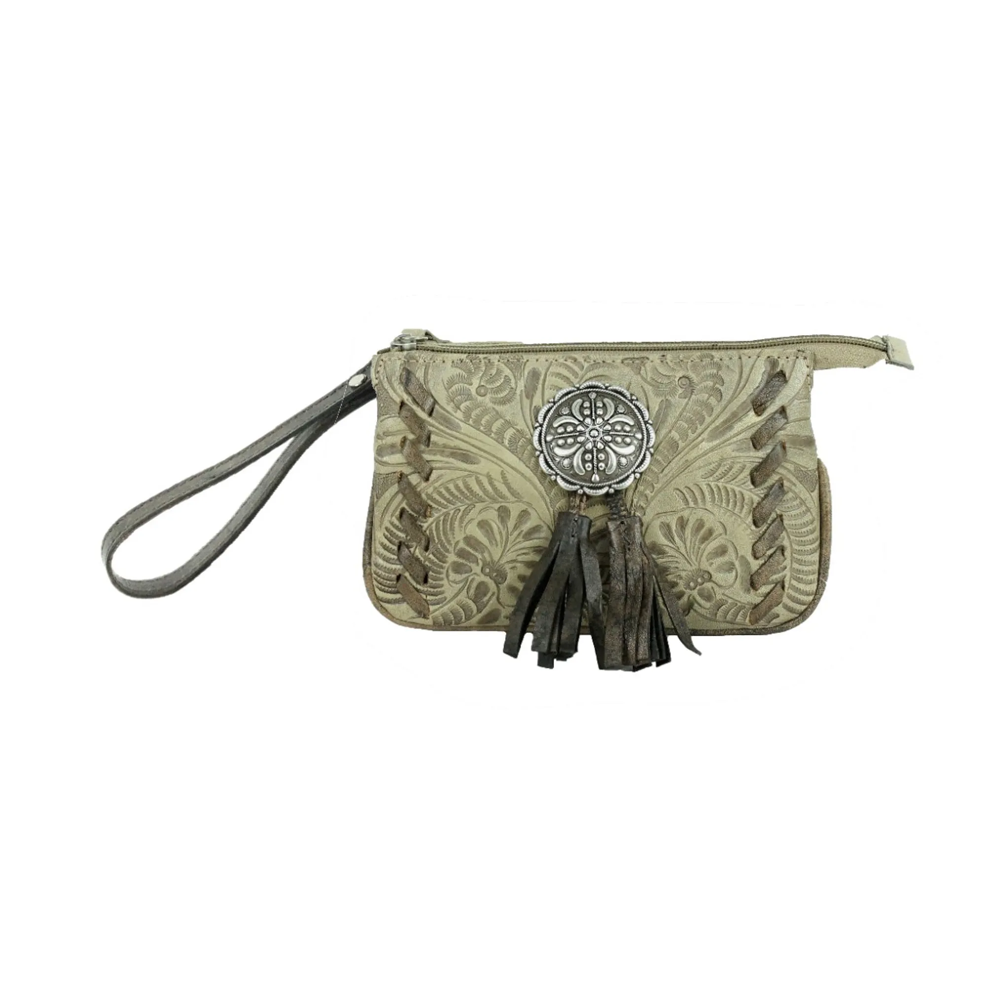 American West Lariats & Lace Sand Leather Event Bag