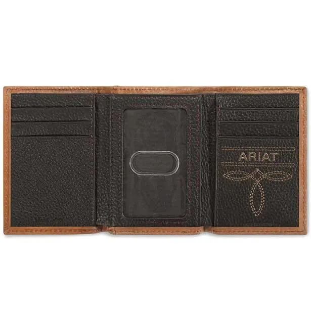 Ariat Men's Southwest Embroidered Ribbon Trifold Wallet