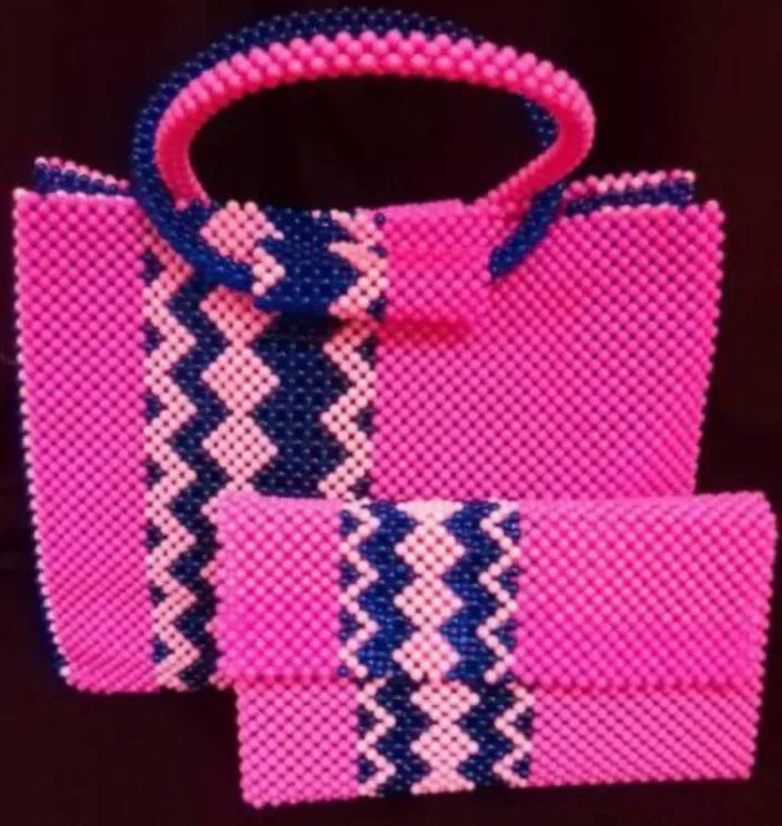 Beaded Handbag and Purse Set