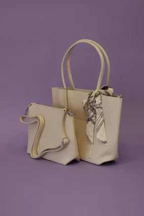 Bonnie Tote Handbag in Cream