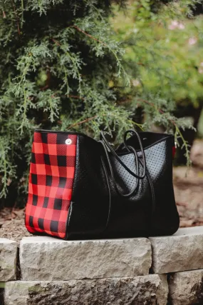 Buffalo Plaid Neoprene Tote Bag