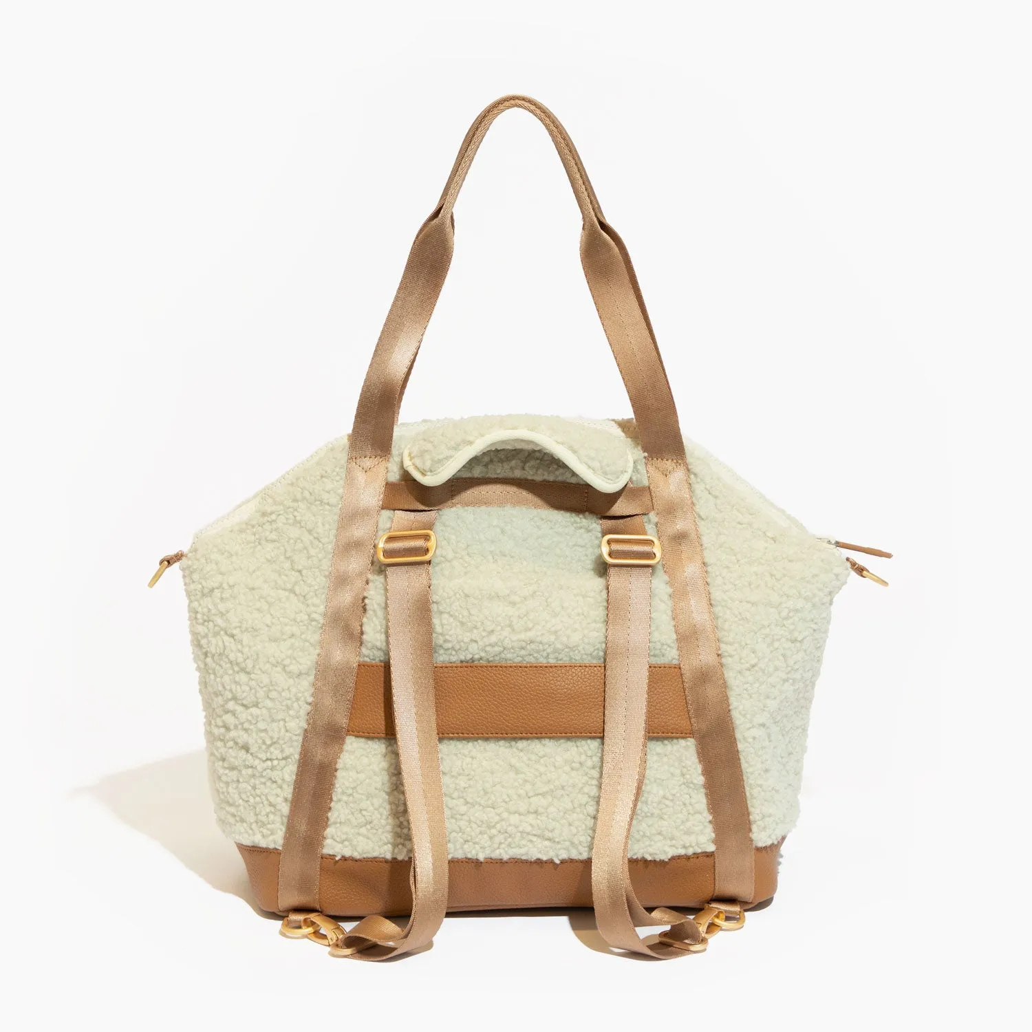 Butterscotch Sherpa Teddy Tote Backpack