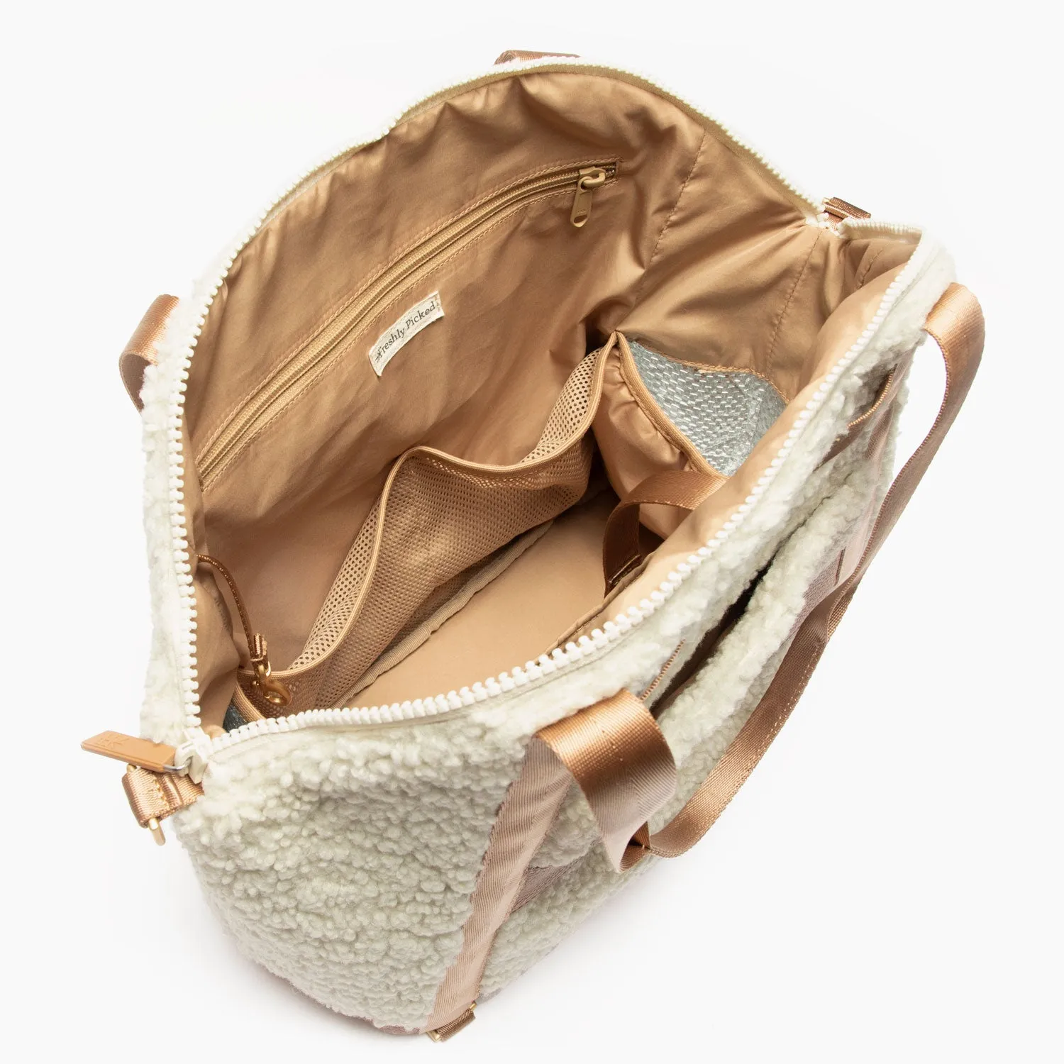 Butterscotch Sherpa Teddy Tote Backpack