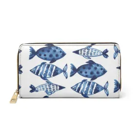 Bynelo Tie Dye Fish Print Zipper Wallet