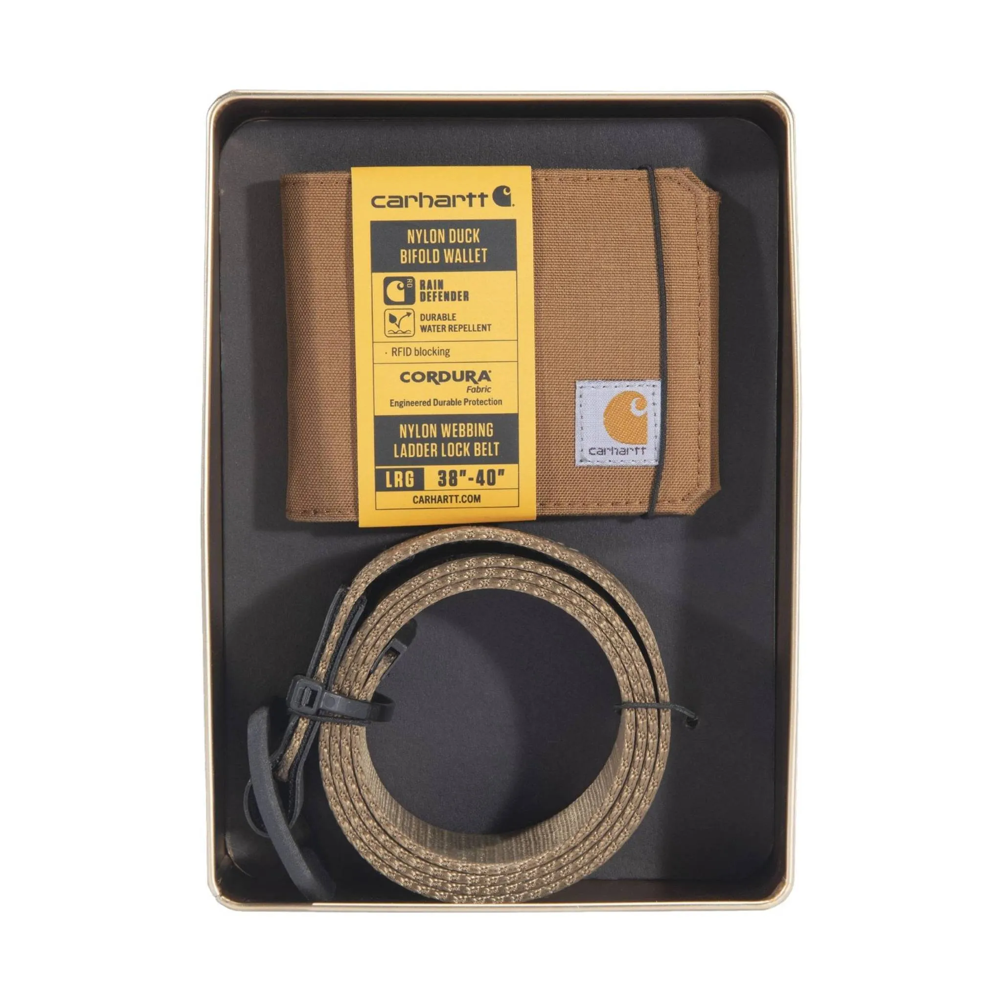 Carhartt Men's Belt and Wallet Tin - Brown