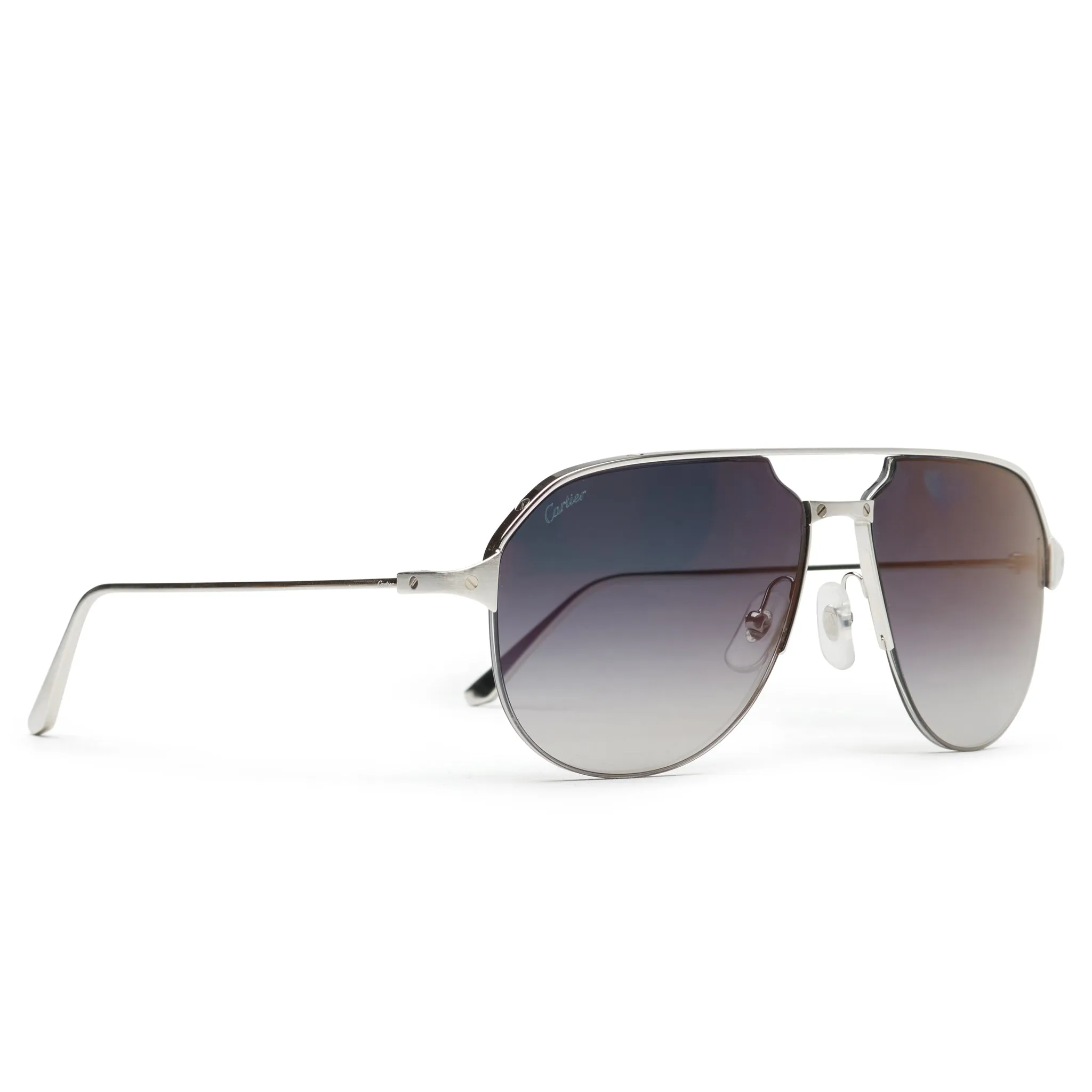 Cartier Eyewear CT0229S-004 Santos De Cartier Silver Sunglasses