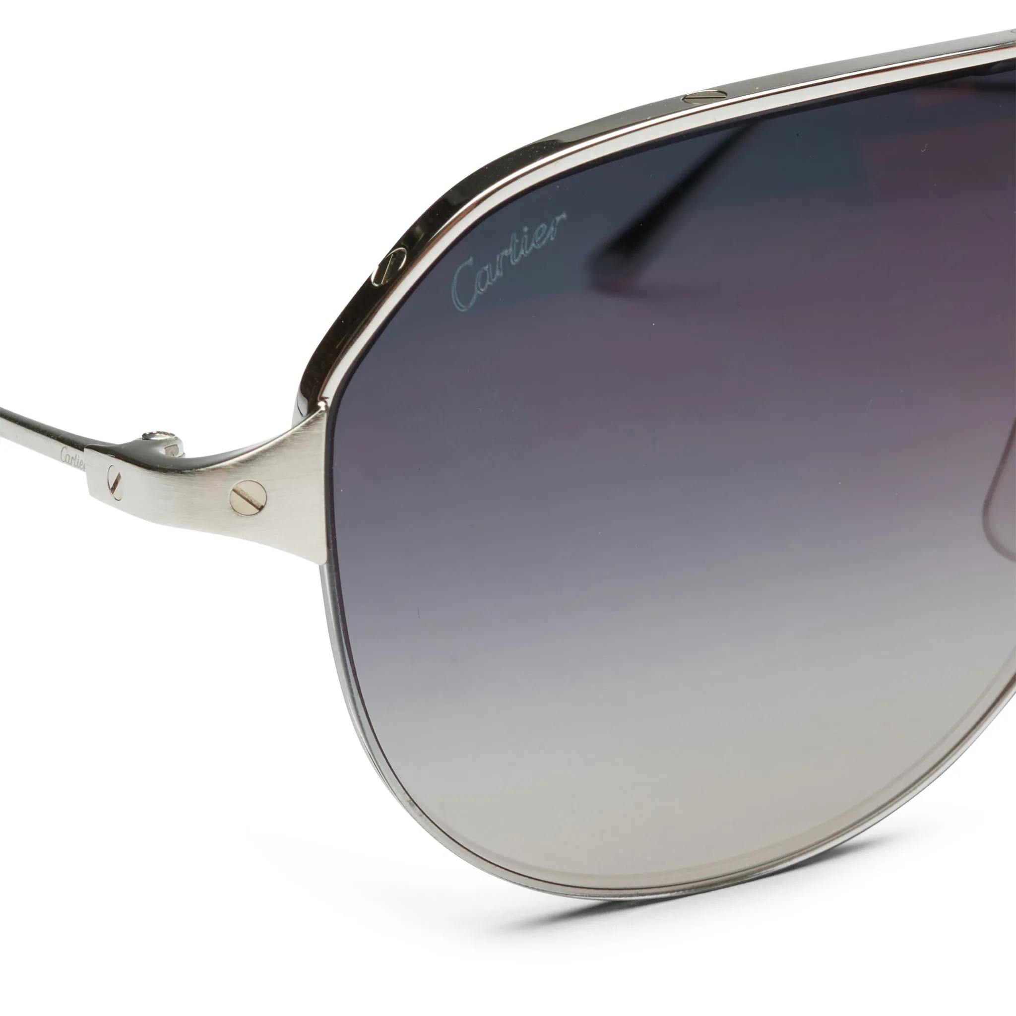 Cartier Eyewear CT0229S-004 Santos De Cartier Silver Sunglasses