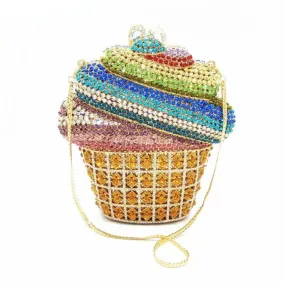 Cupcake Rhinestone Clutch Handbag