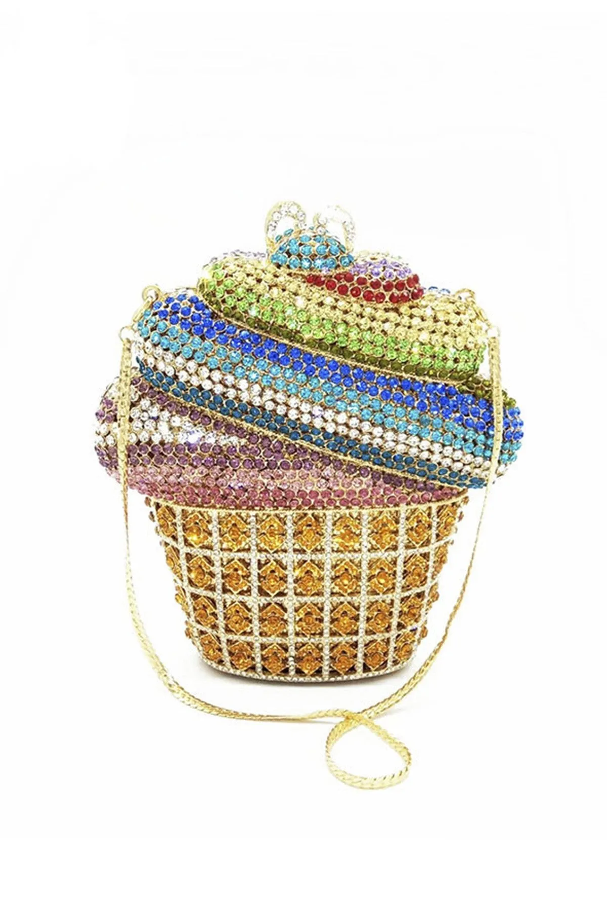 Cupcake Rhinestone Clutch Handbag