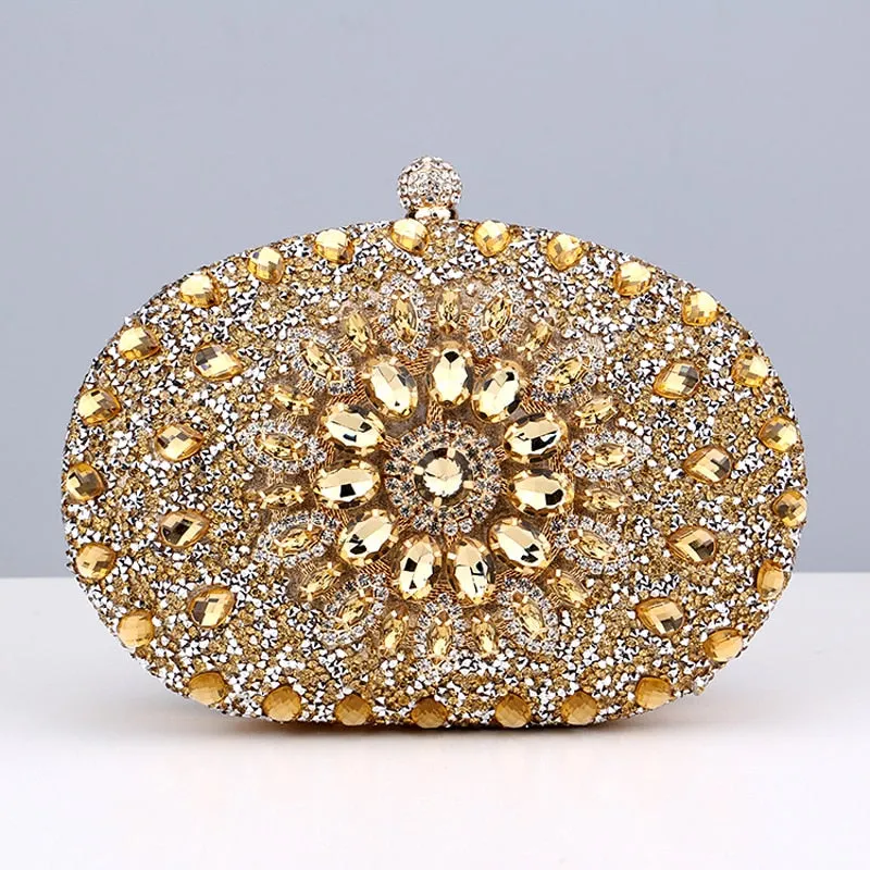 Diamond Women Luxury Clutch Evening Bag Wedding Crystal Ladies Cell Phone Pocket Purse