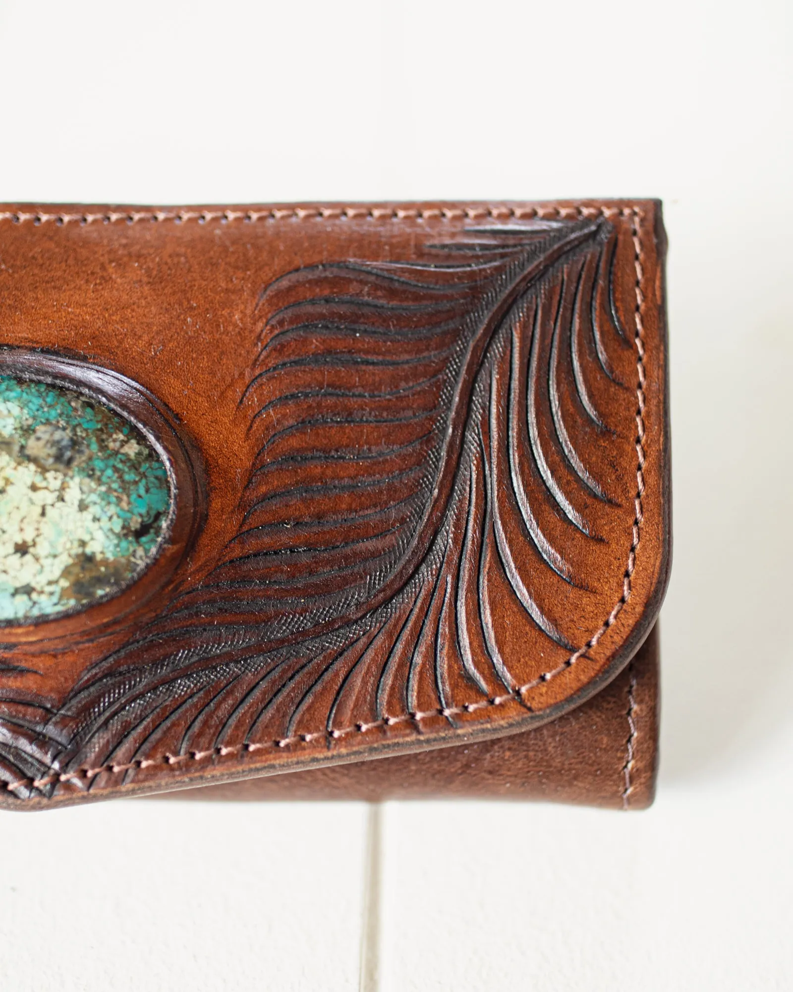 Eagle Feather Wallet with Turquoise