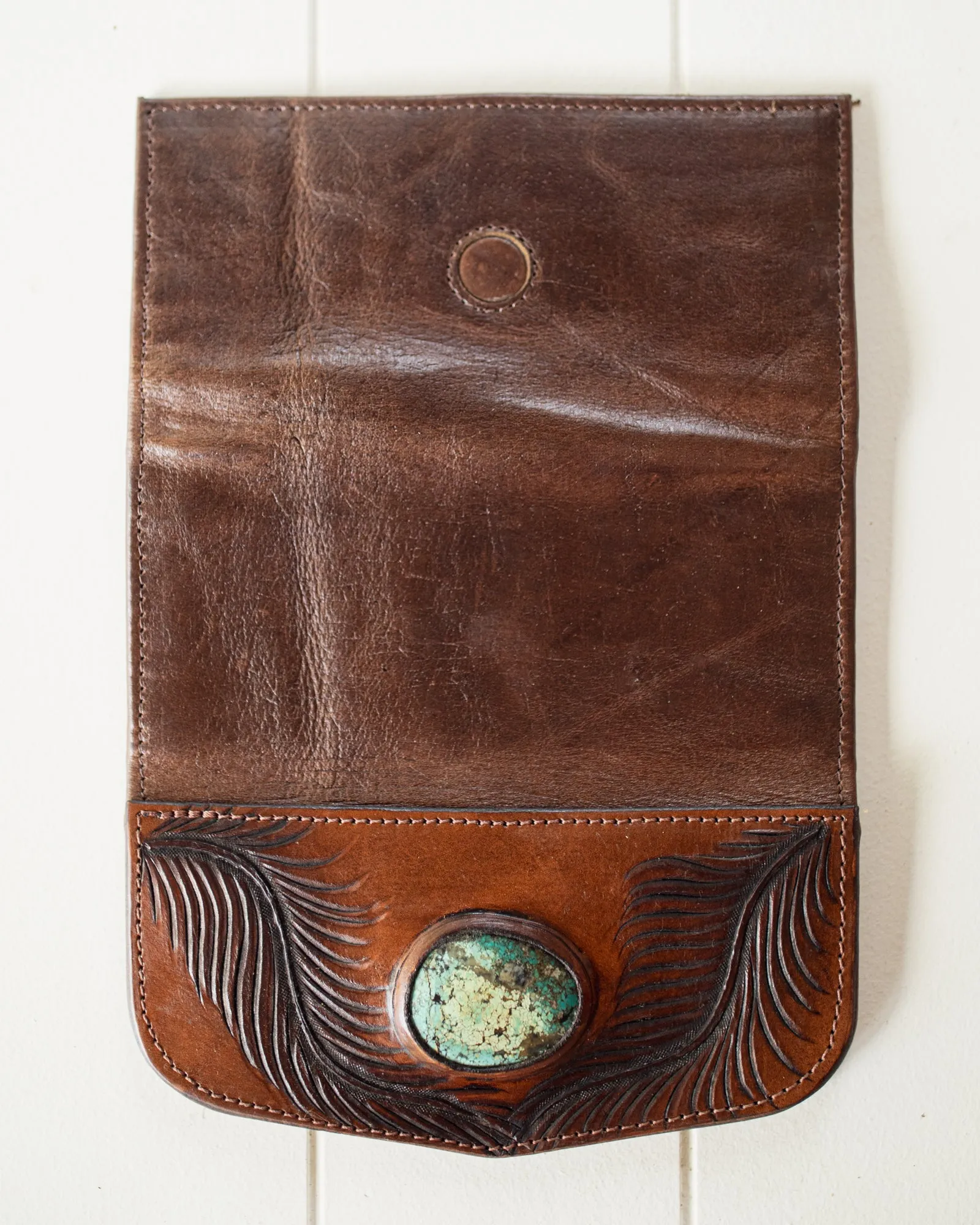 Eagle Feather Wallet with Turquoise