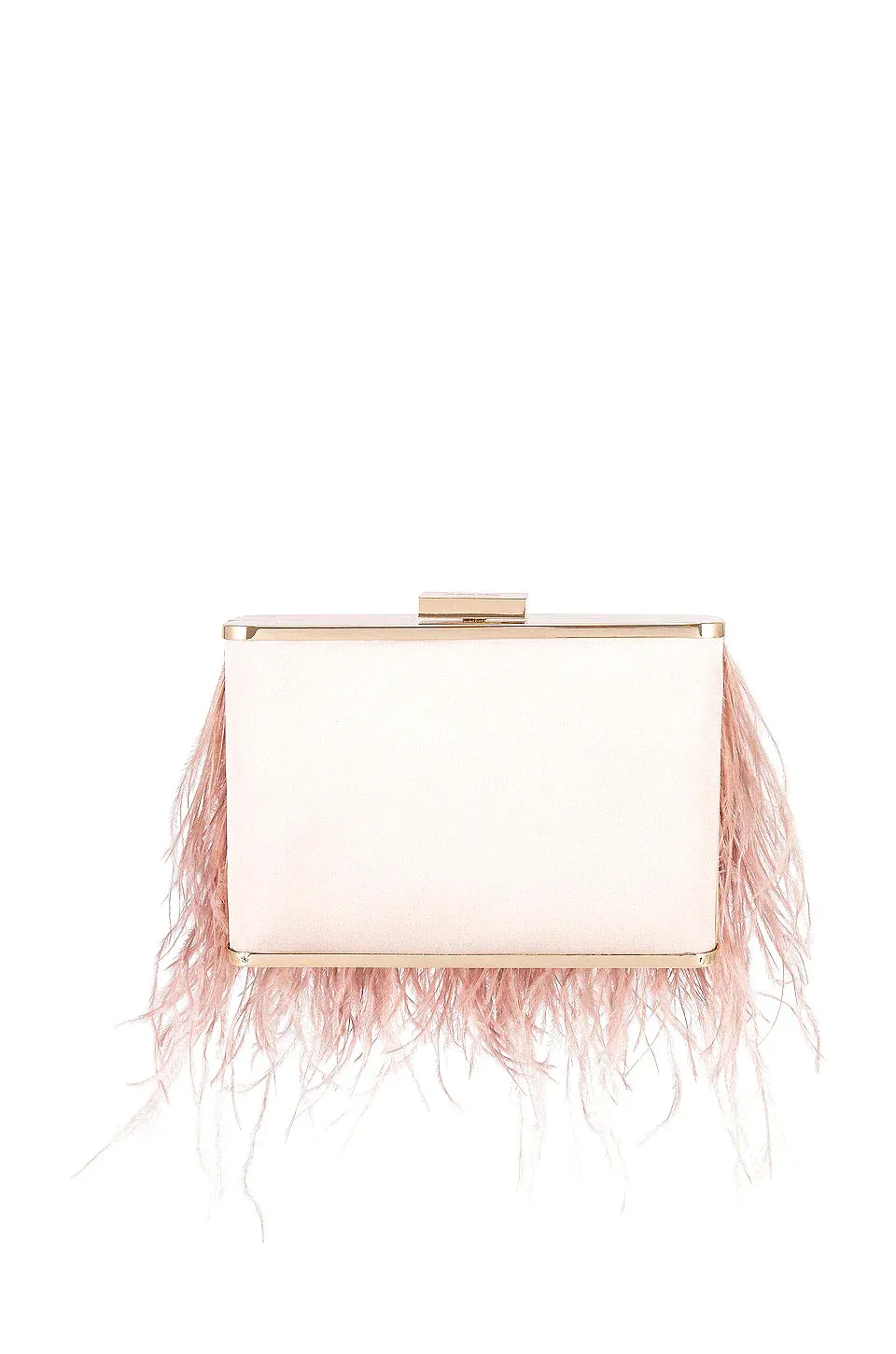 Estelle Feathered Clutch - Blush