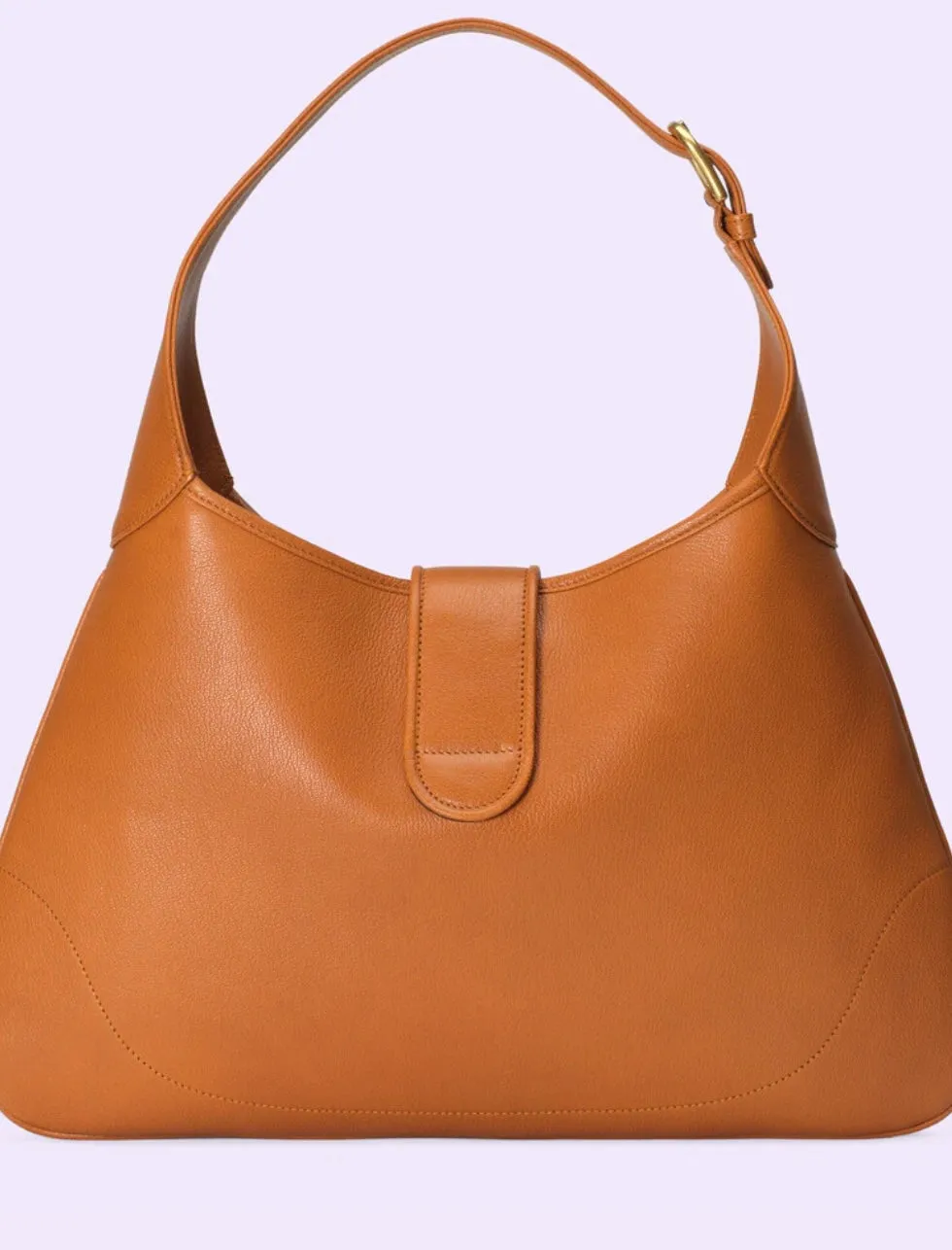 Fashion brown tan leather handbag shoulder bag