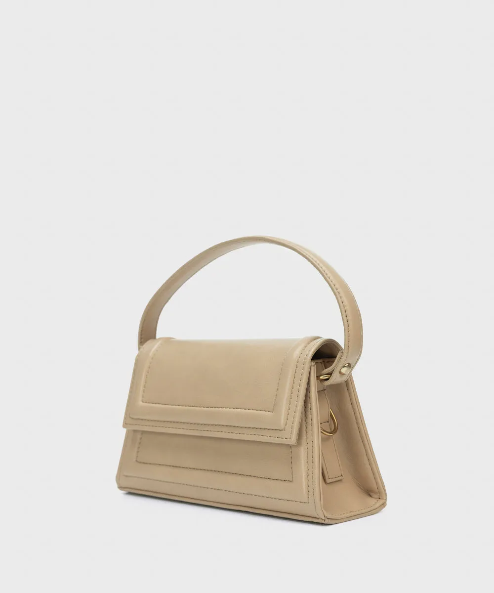 Faux Leather Top Handle Bag