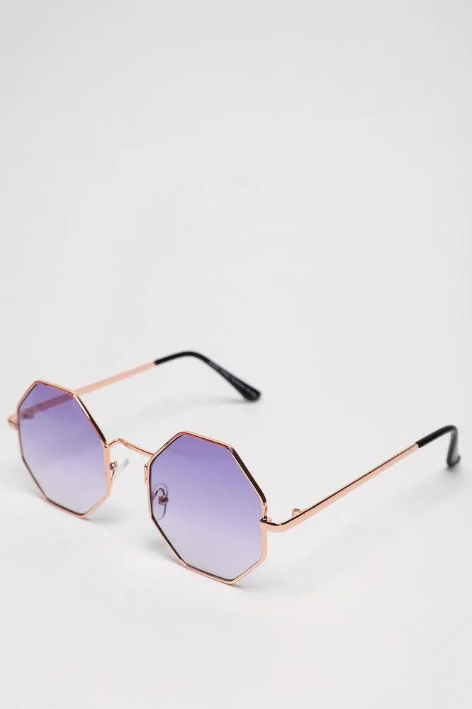 Hexagon Gold Frame Sunglasses