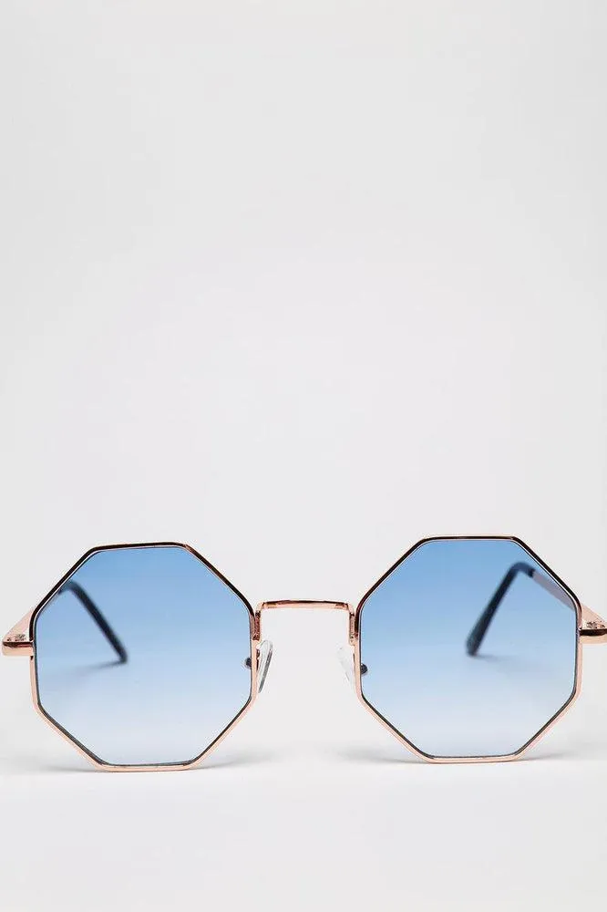 Hexagon Gold Frame Sunglasses