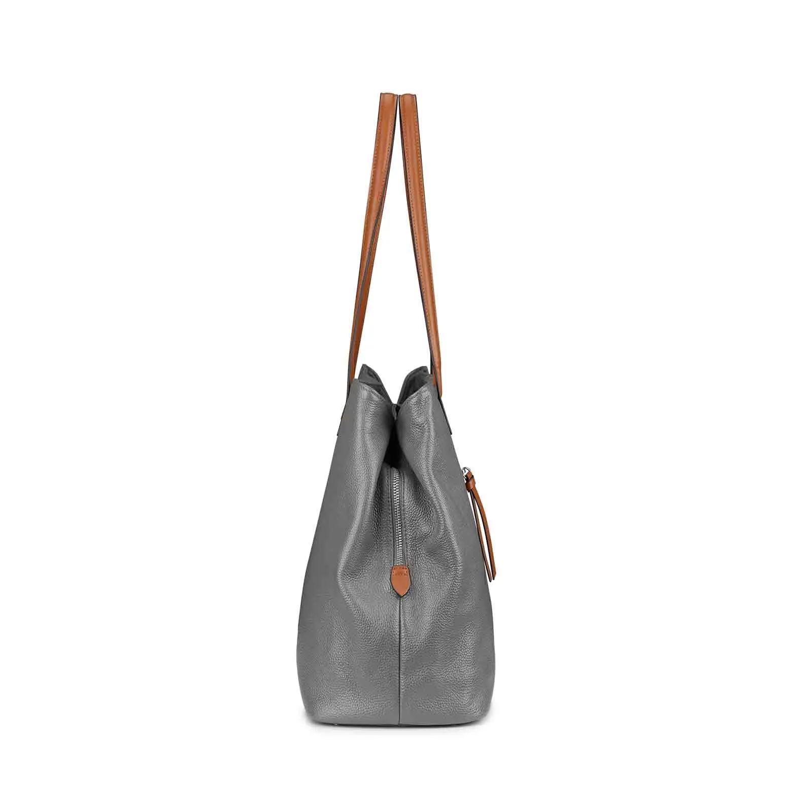 Large Grain Genuine Leather Tote