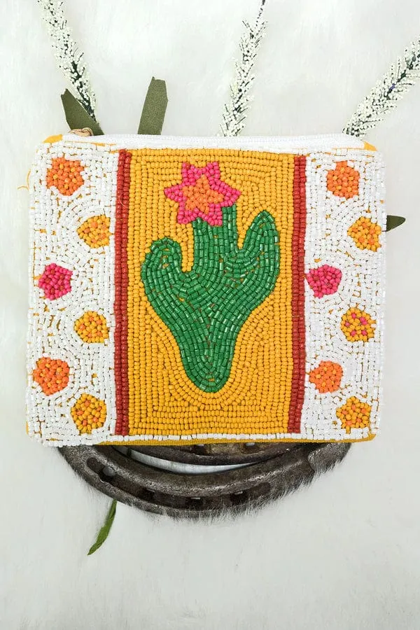 Large SOUTHWEST BEADED Coin clutch purse