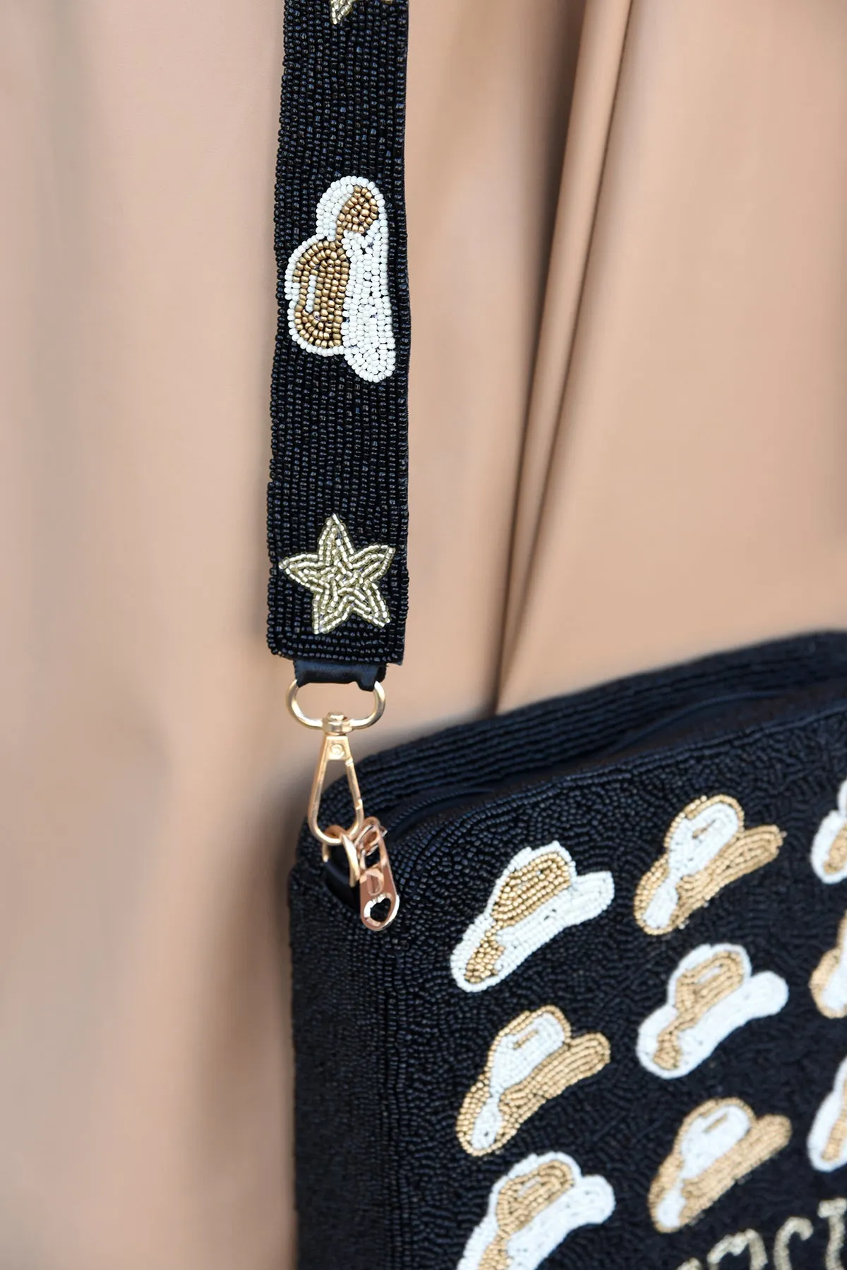 LET'S GO GIRLS BEADED CROSSBODY