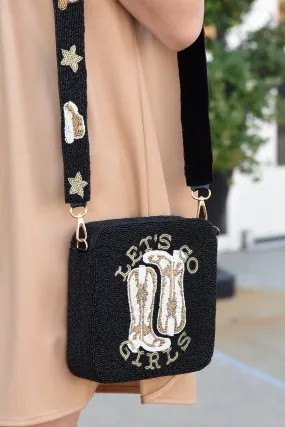 LET'S GO GIRLS BEADED CROSSBODY