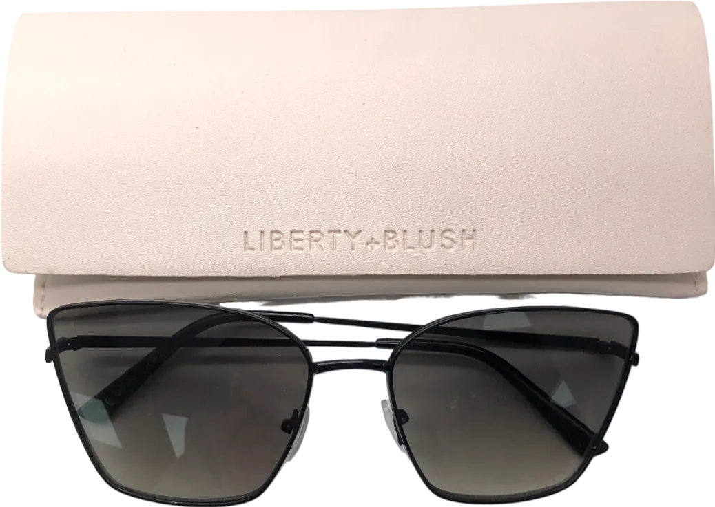 Liberty   Blush Black Maui - Metal Frame Cat Eye Sunglasses One Size