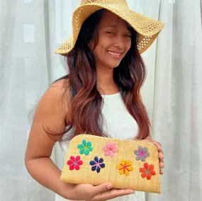 Lilibeth in Natural | Raffia Multicolored Clutch Bag | Soava