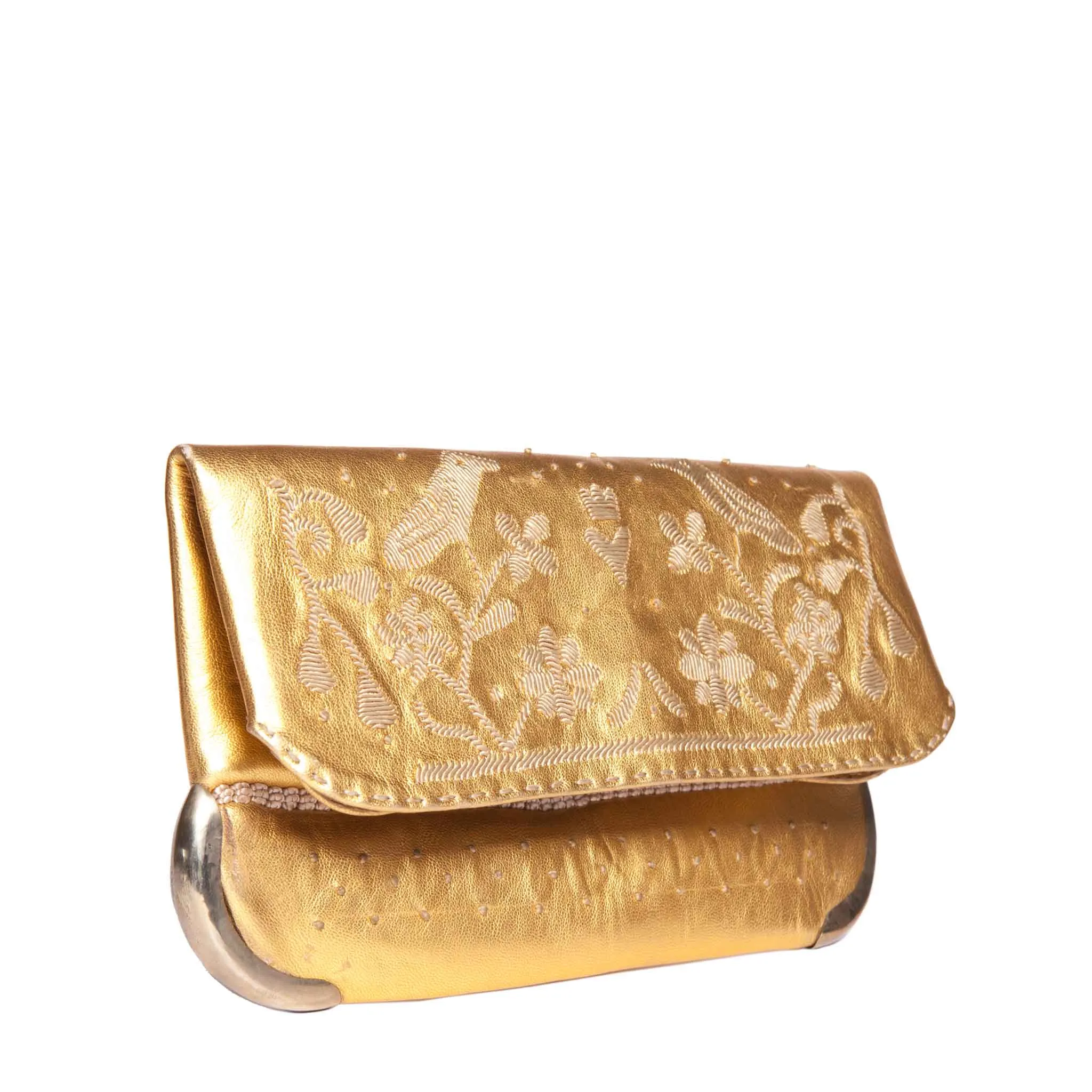 Lovebirds Evening Clutch Bag in Gold