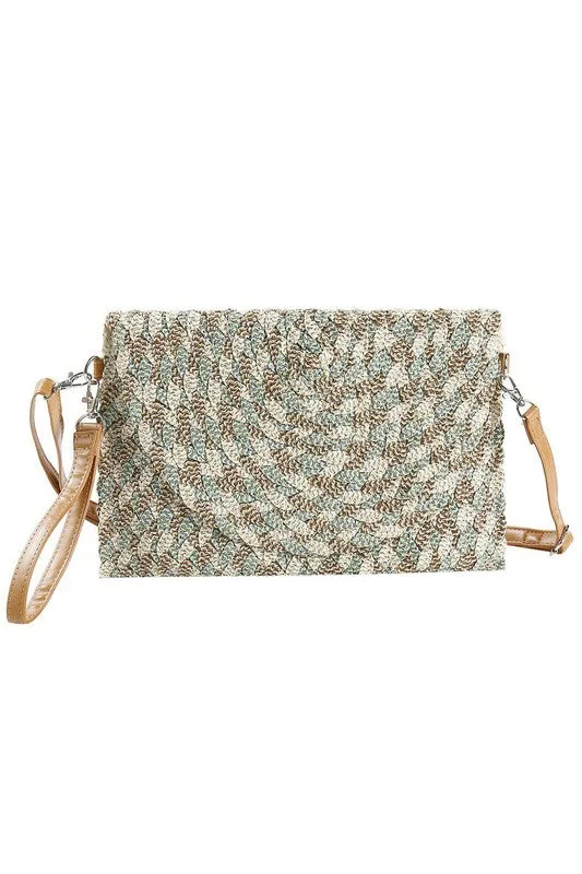 Lurex Straw Clutch/Crossbody Bag