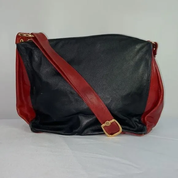 Marino OrlandiBlack Leather w/ Red Trim Bag