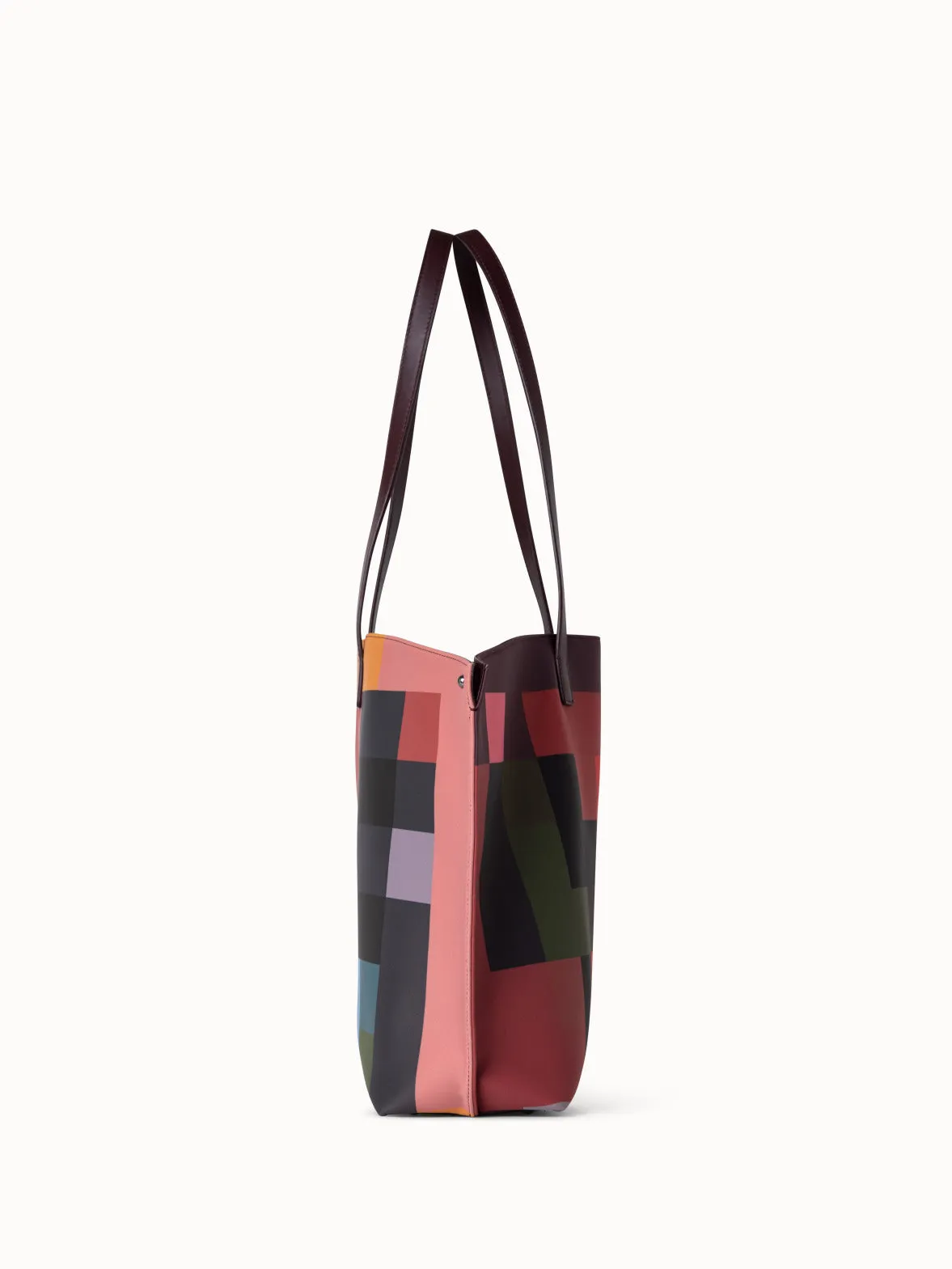 Medium Ai Schultertasche aus technischem Stoff mit Interior Abstract Print