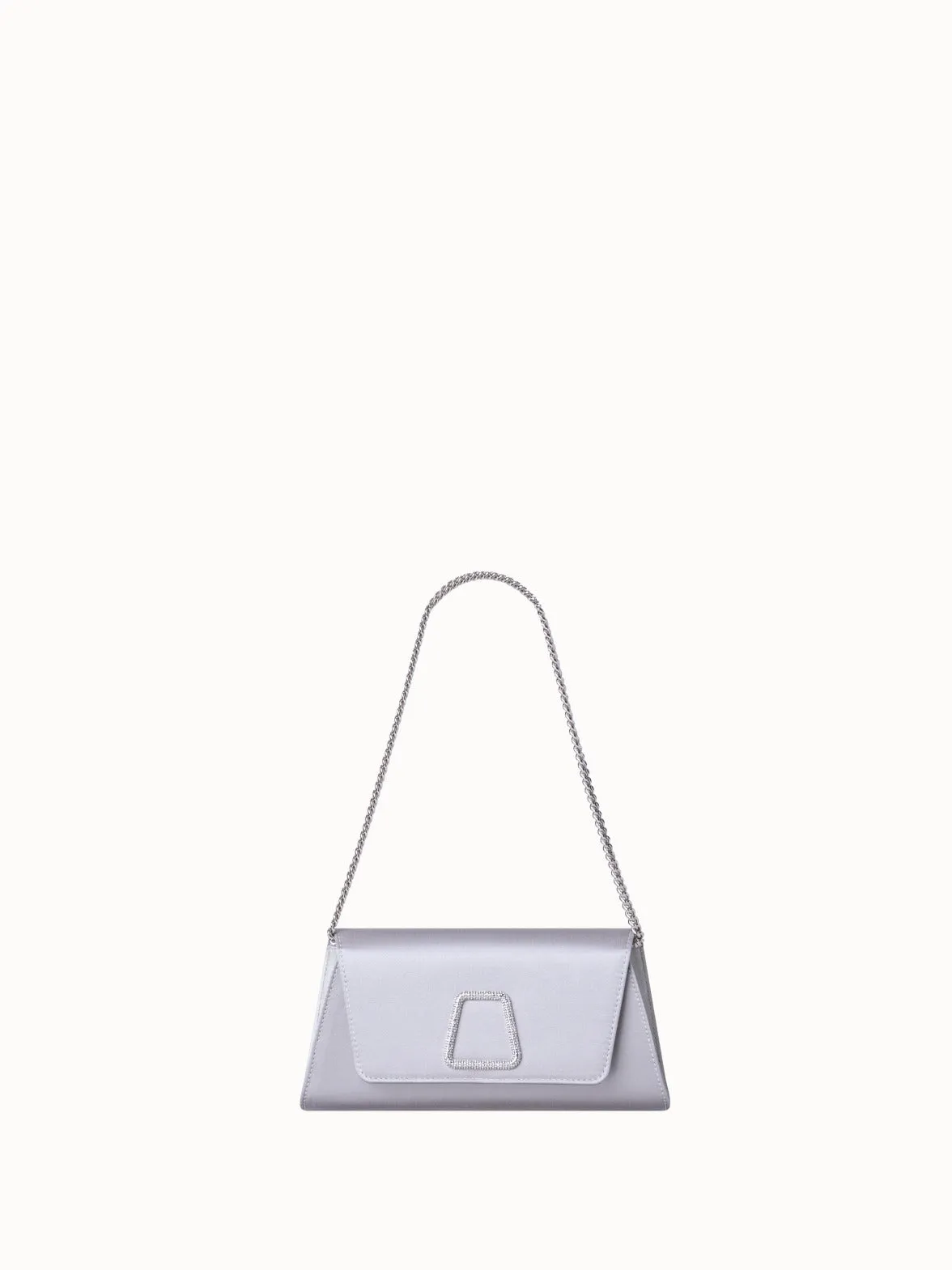 Mini Anouk clutch in Satin mit Kristalltrapez