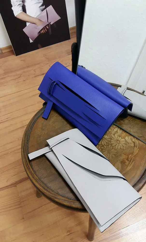 Mini Horizontal Slashed Clutch - Ultramarine