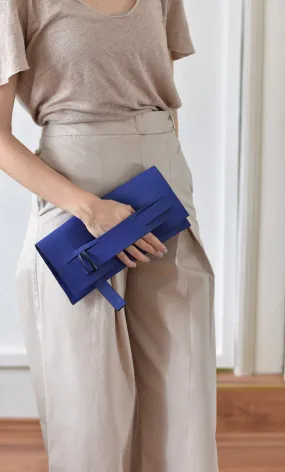 Mini Horizontal Slashed Clutch - Ultramarine