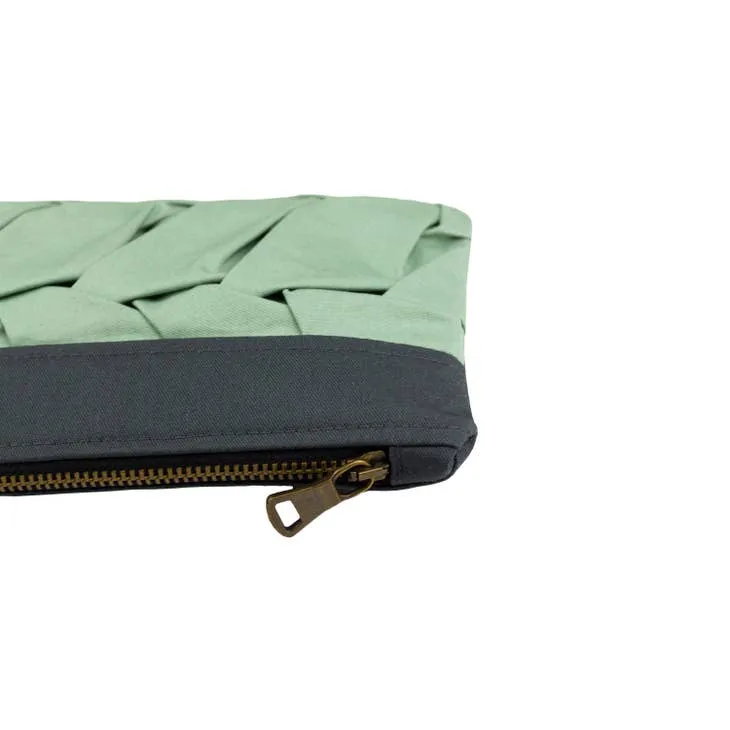 Mint & Grey Origami Pouch