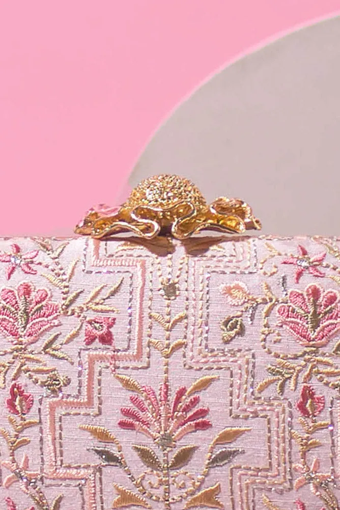 Mogra Capsule Clutch - Baby pink