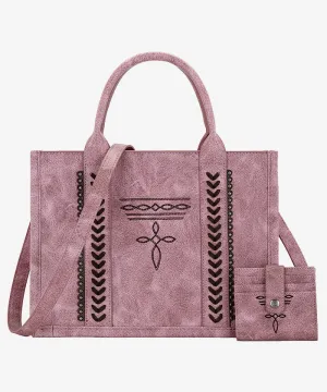 Montana West Whipstitch Tote Bag Set