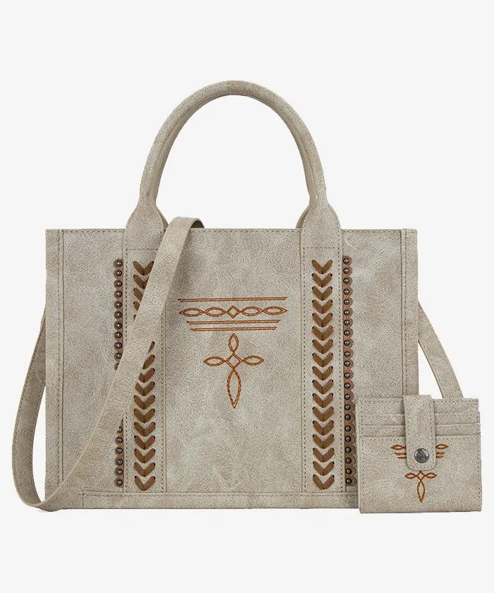 Montana West Whipstitch Tote Bag Set