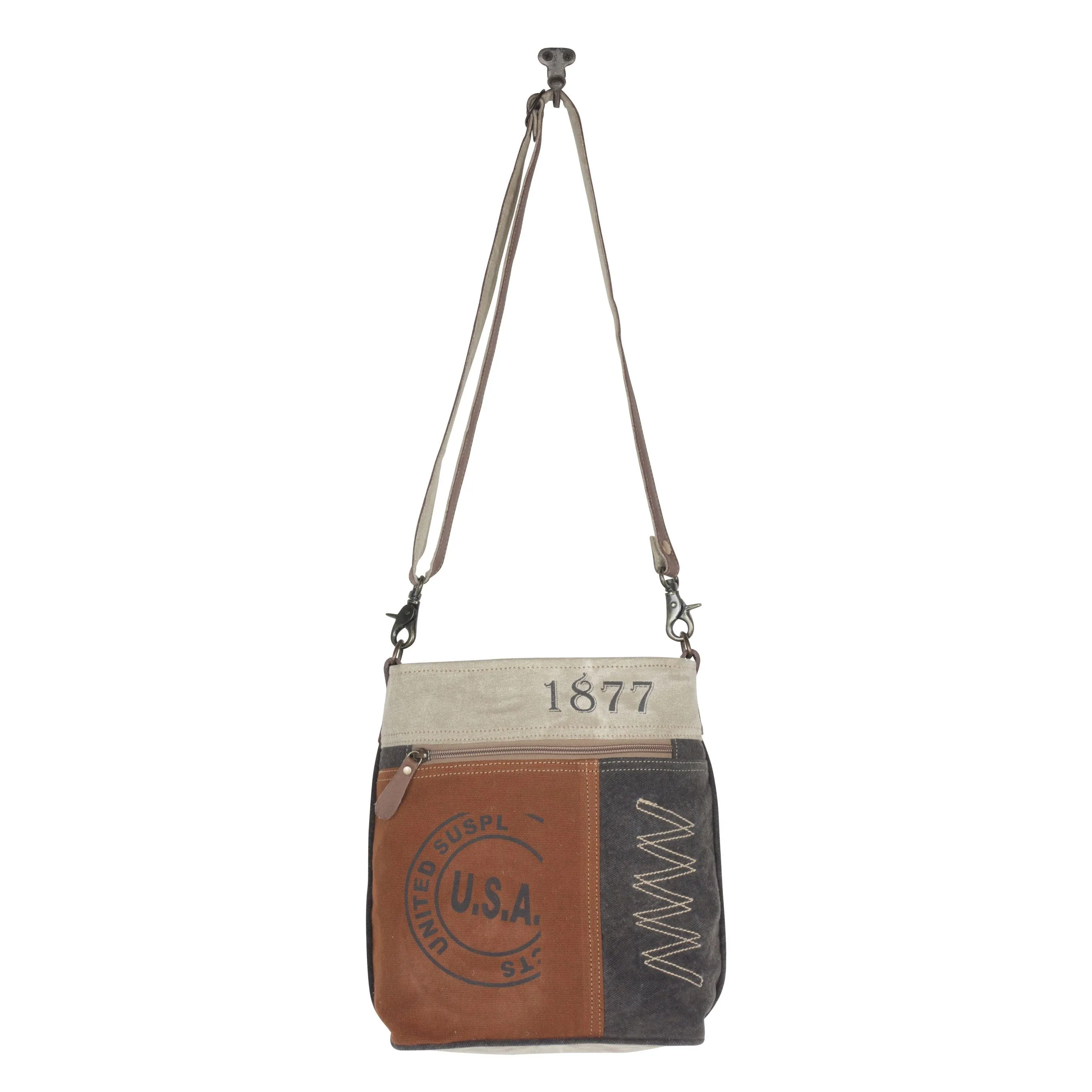 Myra Bag Wenge Shoulder Bag: Casual Chic in Brown and Gray Harmony