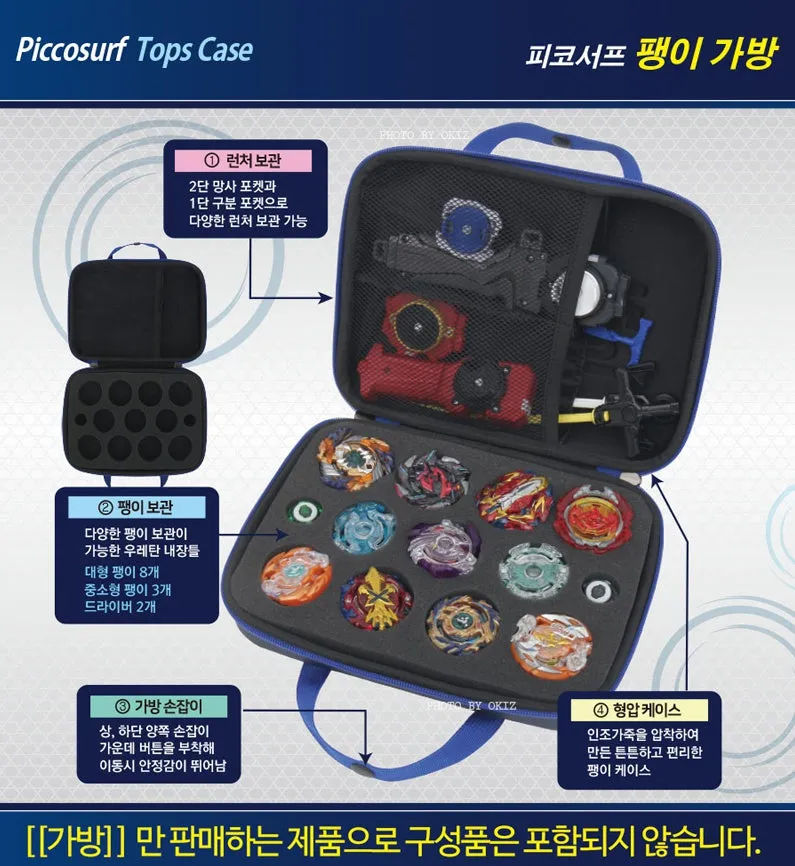 Navyblue Portable Beyblade Burst Gyro Launcher Receiver Boxes Storage Tops Cases Carry