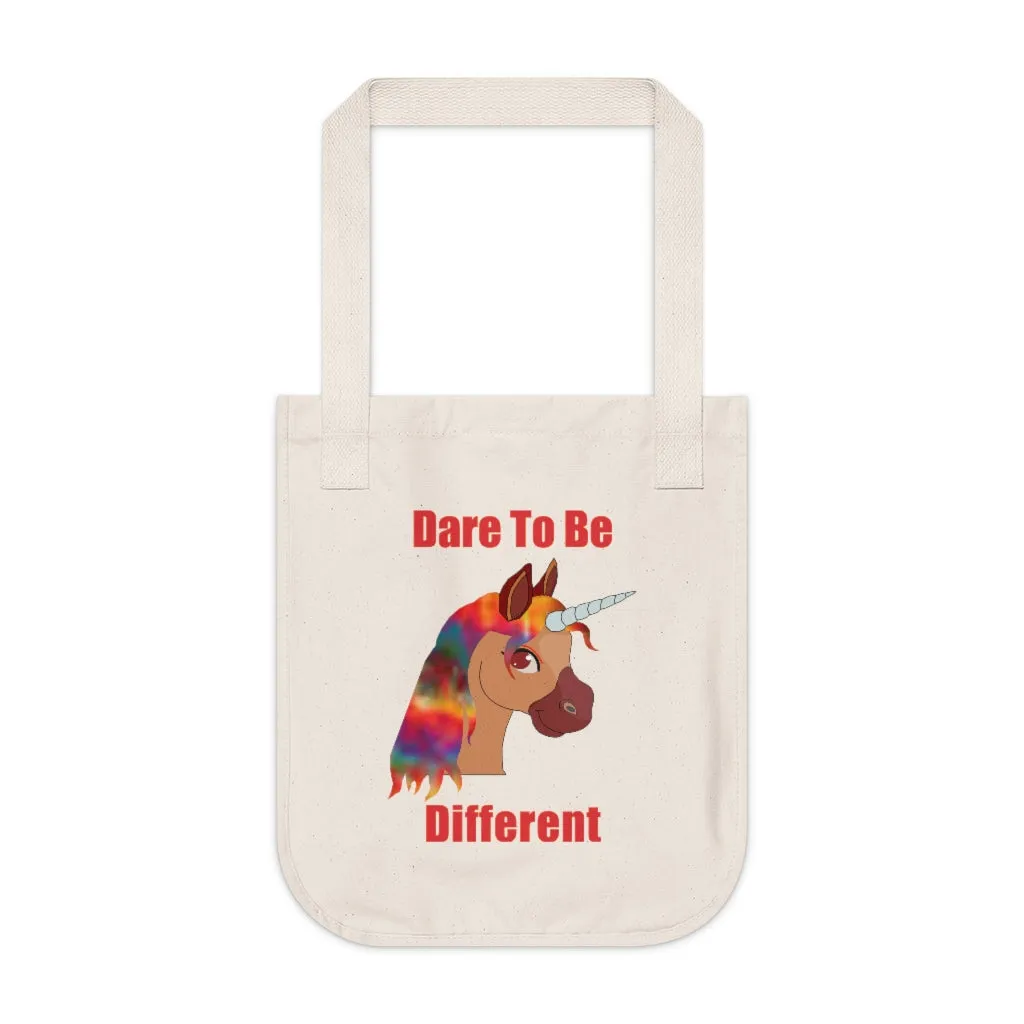 Organic Canvas Tote Bag - Dare to Be Different