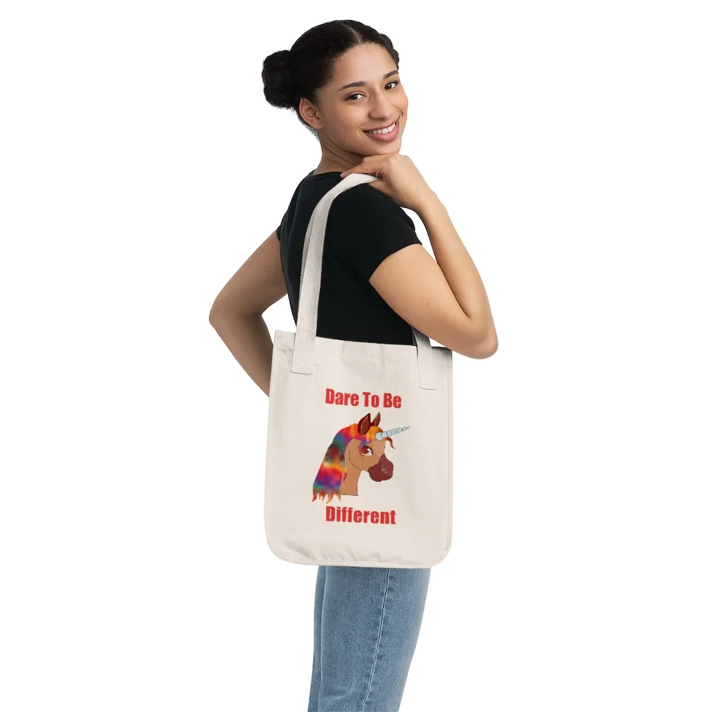 Organic Canvas Tote Bag - Dare to Be Different