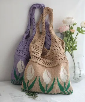 Original Hollowed Out Jacquard Knitted Shoulder Bag SX1030