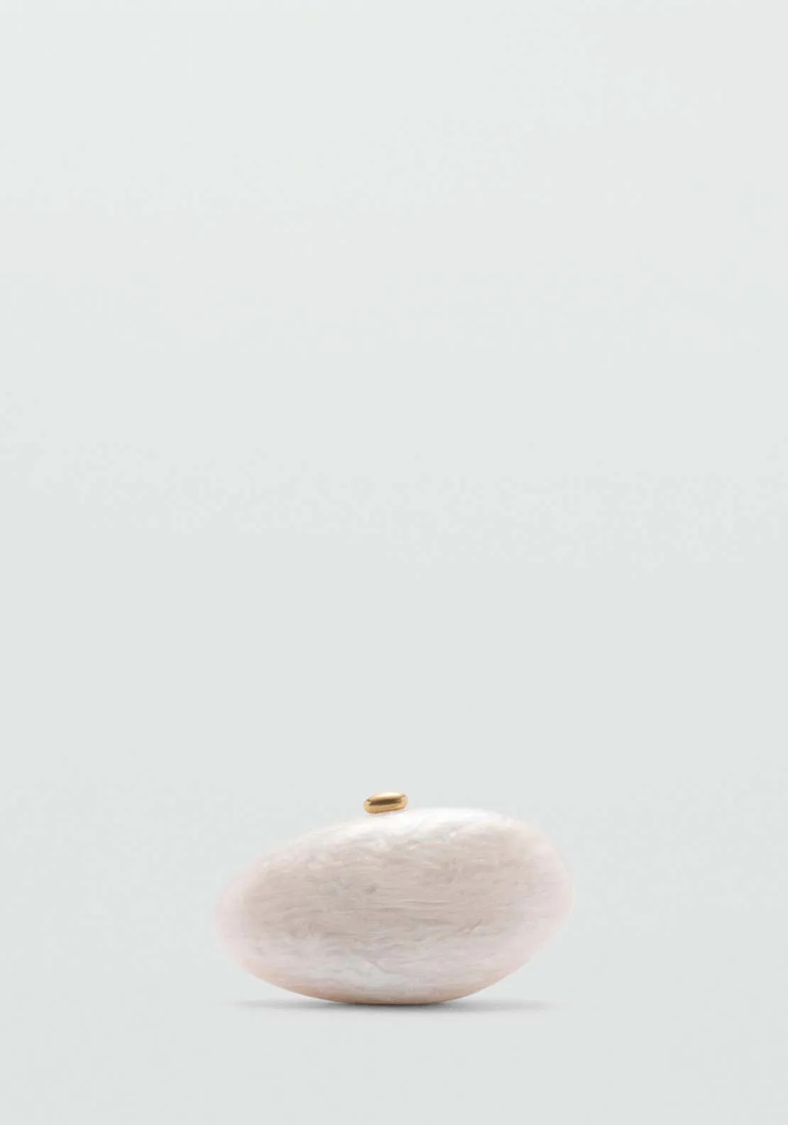 Pearl-effect clutch bag