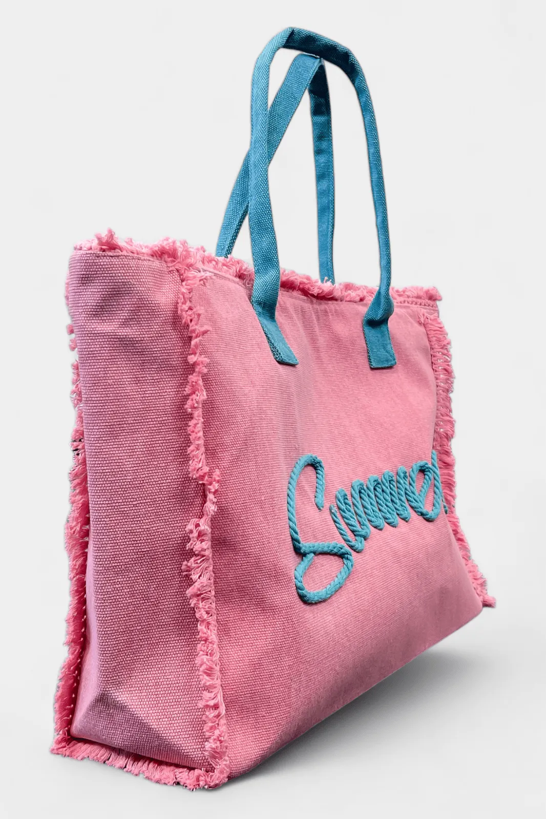 Pink Summer Fringe Canvas Bag